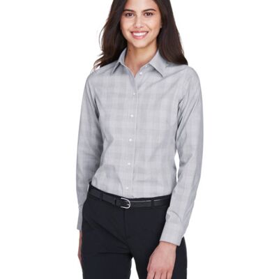 Ladies' Crown Collection® Glen Plaid Woven Shirt Thumbnail