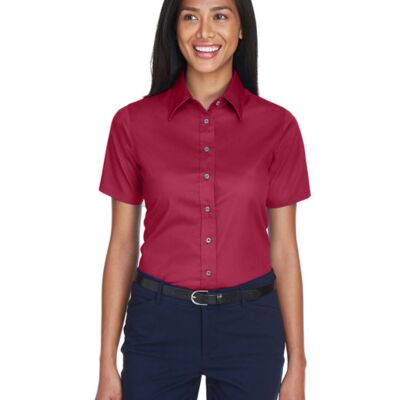 Ladies' Easy Blend™ Short-Sleeve Twill Shirt with Stain-Release Thumbnail