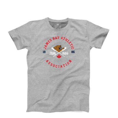 James Bay Athletic Association  Adult Face-off-Tshirt Grey Thumbnail