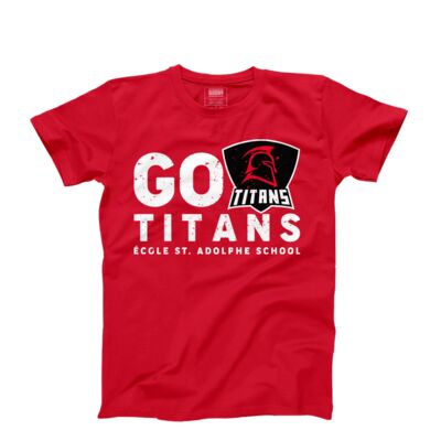 École St. Adolphe School Student Go Titans T-shirt Adult Red Thumbnail