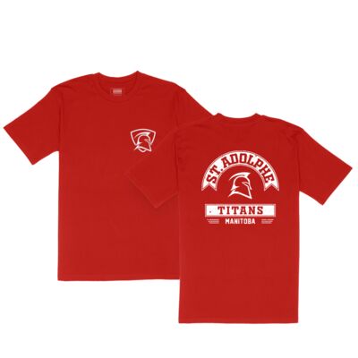 École St. Adolphe School Student Arched T-shirt Youth Red Thumbnail