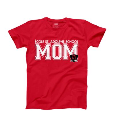 École St. Adolphe School Student Mom T-shirt Red Thumbnail