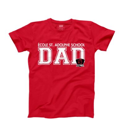 École St. Adolphe School Student Dad T-shirt Red Thumbnail