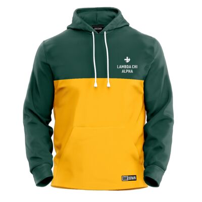 Lambda Chi Alpha Adult Colour Block Hoodie Green  Thumbnail