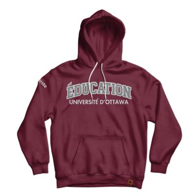 Uottawa Classic Hoodie Maroon French Thumbnail