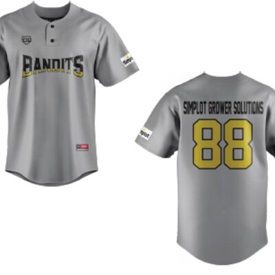 Coaldale Bandits Baseball Jersey - Grey - Adult (Simplot Grower Solutions) Thumbnail