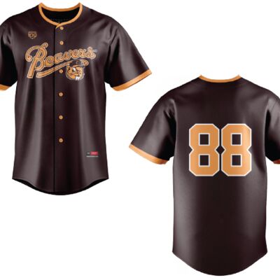 Beavers Full Button Baseball Sublimated Jersey - Adult Thumbnail
