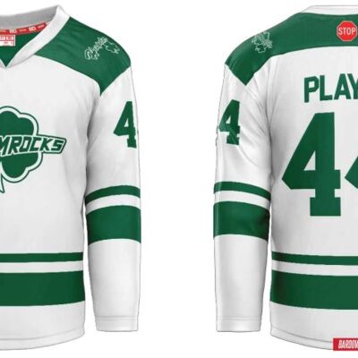 Hespeler Shamrocks Sublimated Jersey White - Youth Thumbnail