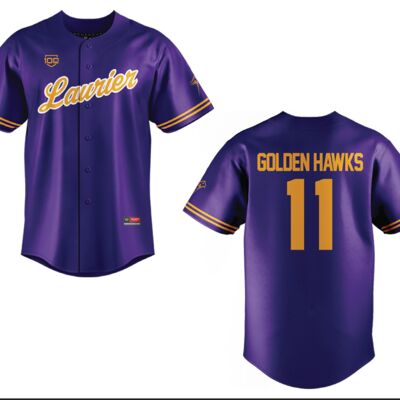 Laurier Golden Hawks Sublimated Full Button Baseball Jersey - Adult Thumbnail