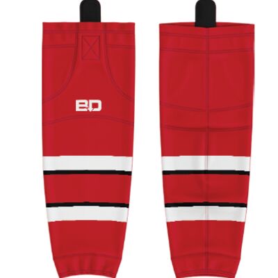 Red Deer Minor Sublimated Hockey Socks Red - Youth Thumbnail