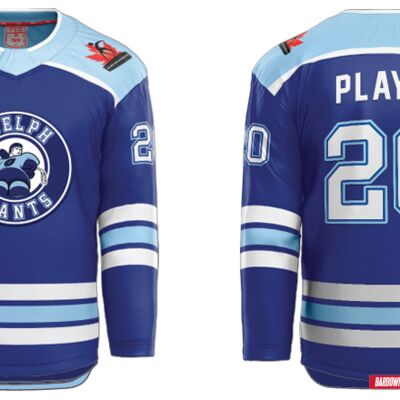 Guelph Giants Sublimated Hockey Jersey Blue - Adult Thumbnail