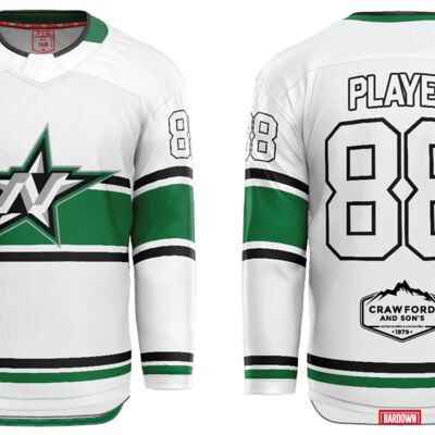 Newcastle Stars White Hybrid Hockey Jersey - Youth Thumbnail