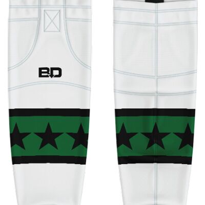 Newcastle Stars White Hybrid Hockey Socks - Adult Thumbnail