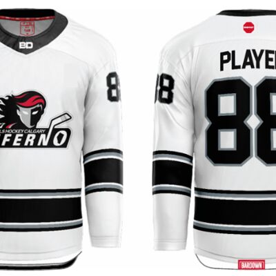 Jr. Inferno-GHC-Sublimated Hockey Jersey with Scoop - A5-White - Youth Thumbnail