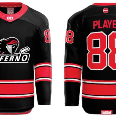 Jr. Inferno-GHC-Sublimated Hockey Jersey with Scoop - H1-Black - Youth Thumbnail