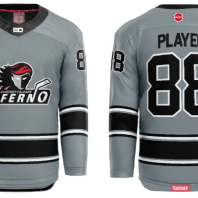 Jr. Inferno-GHC-Sublimated Hockey Jersey with Scoop - H5-Silver - Youth Thumbnail