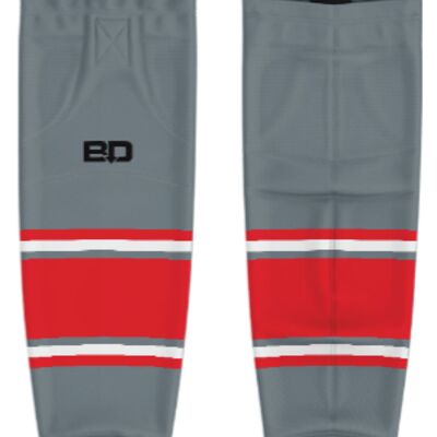 Jr. Inferno-GHC-Sublimated Hockey Socks - H6-Silver - Youth Thumbnail