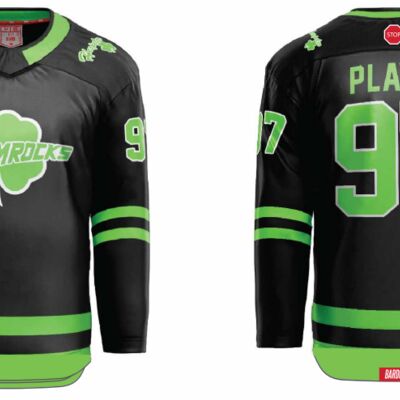 Hespeler Shamrocks Black Hybrid Jersey - Adult Thumbnail