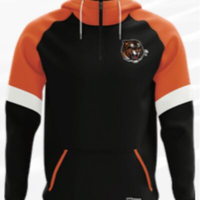 Medicine Hat Tigers Colour Block 1/4 Zip Raglan Hoodie Thumbnail