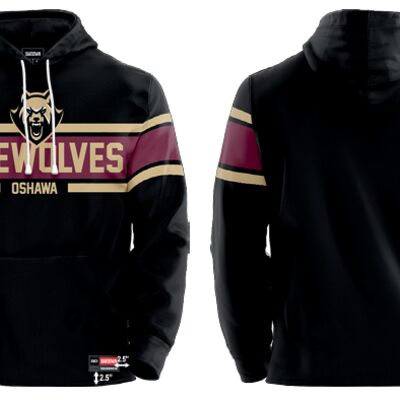 Oshawa Firewolves Sublimated Stripe Show Hoodie - Youth Thumbnail
