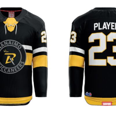 Stony Plain Eagles Cut and Sew Hockey Jersey - Black Thumbnail