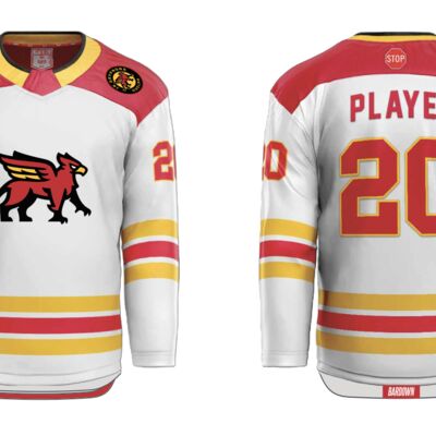 Guelph Gryphons Cut & Sew Hockey Jersey - Home (Youth) Thumbnail