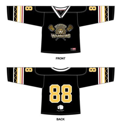 Brantford Warriors Box Lacrosse V-Neckline Jersey (with sponsor logo) Thumbnail